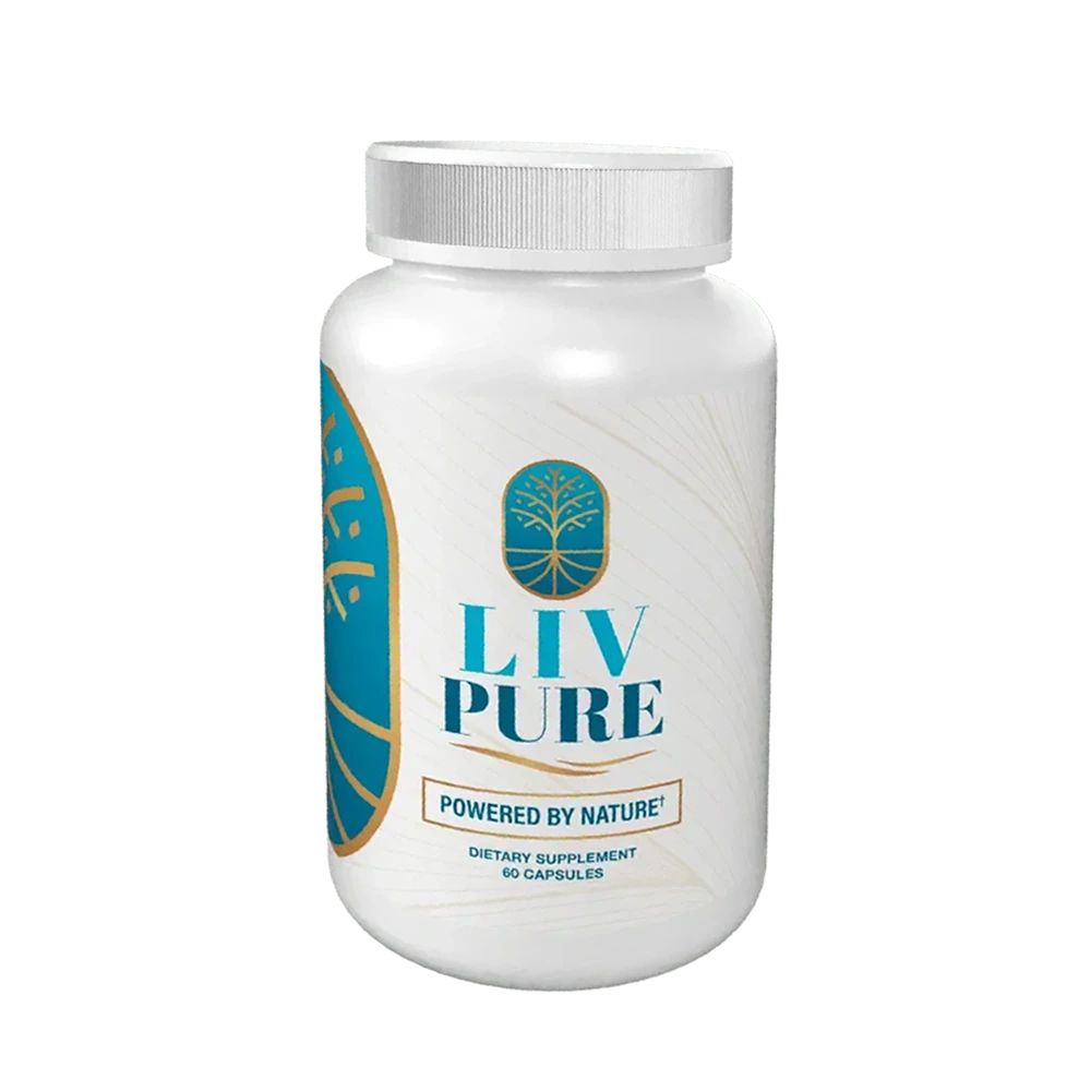 Liv Pure bottle beside video presentation section